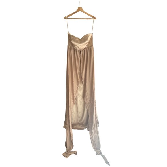 Revelry Devan Convertible Satin Maxi Dress – Gold Champagne – Size 10 Tall – Bri - Picture 6 of 13